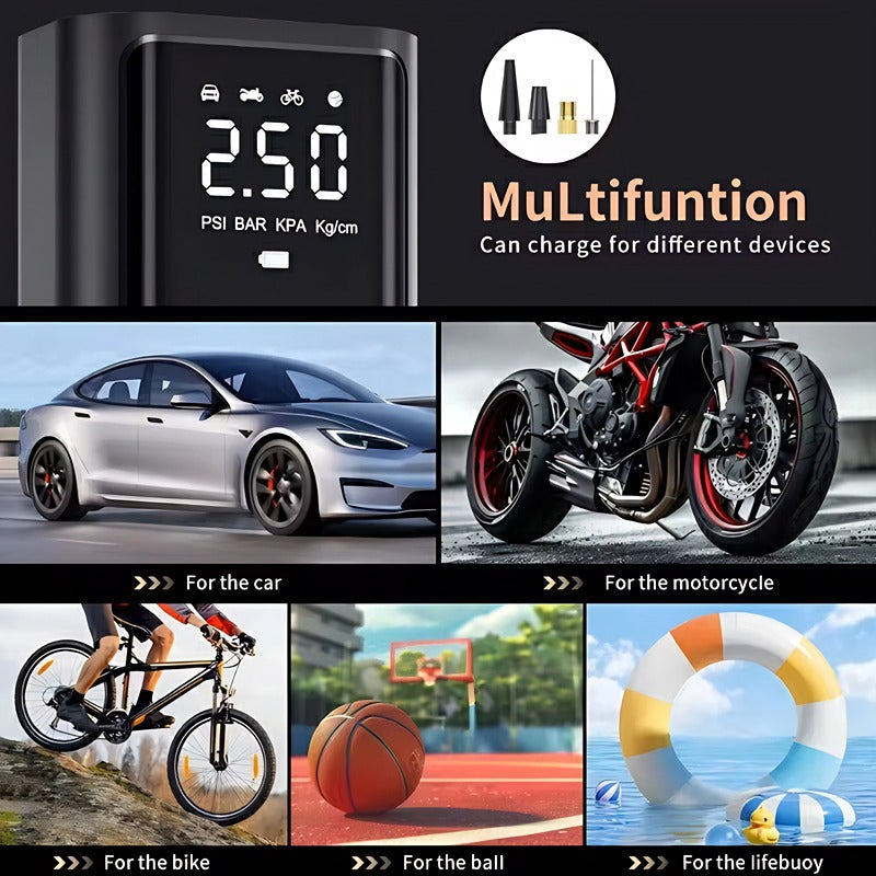 Wireless Tyre Inflator – Cordless Digital Air Compressor