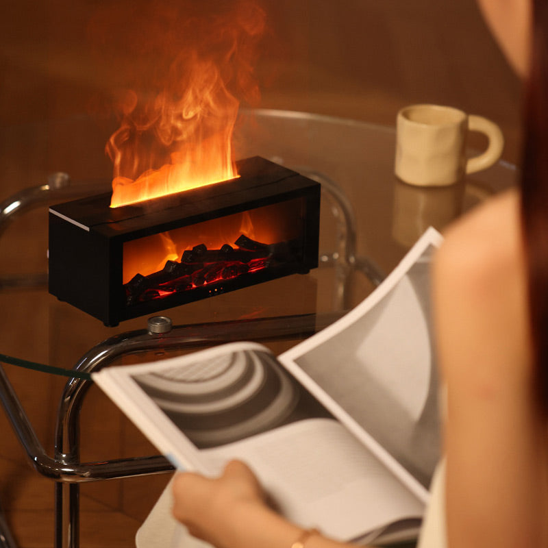 Fireplace Flame Humidifier with Colourful Light – Quiet Cool Mist for Bedroom UK