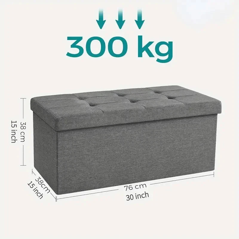 80L Foldable Storage Ottoman Bench