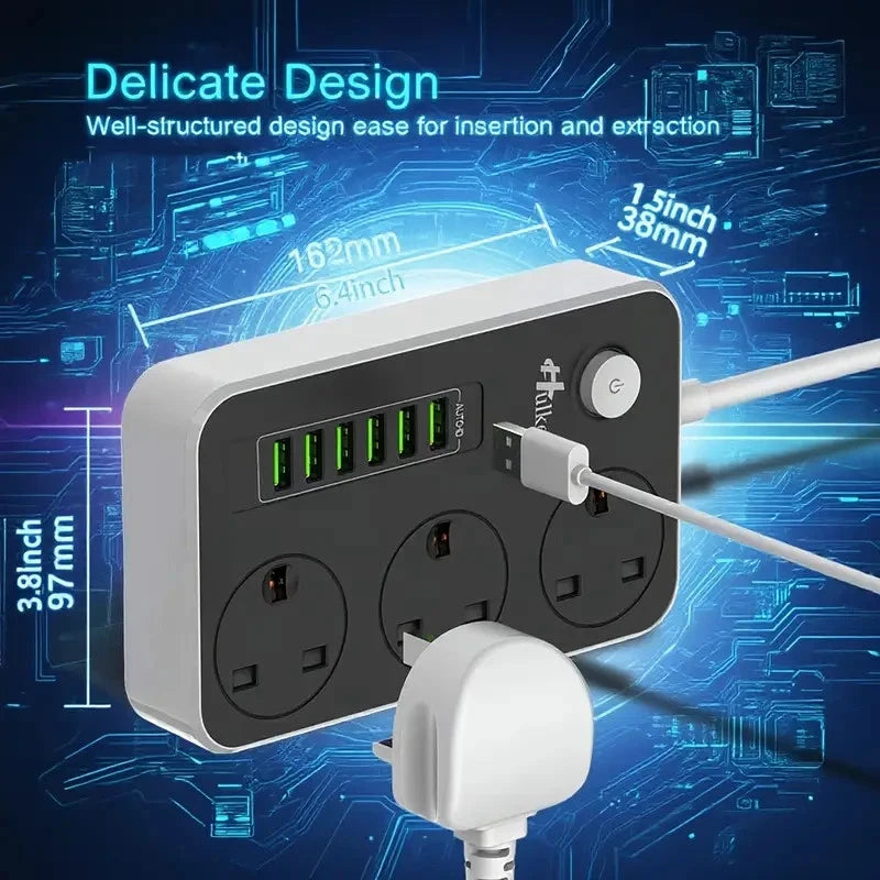 Multi Plug USB-C Power Strip