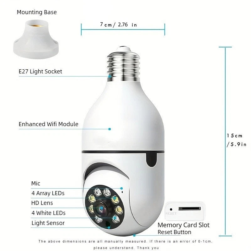 360° WiFi Light Bulb Camera