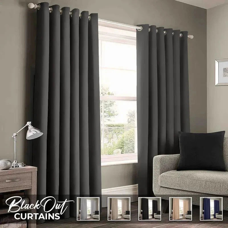2PCS Full Blackout Curtains