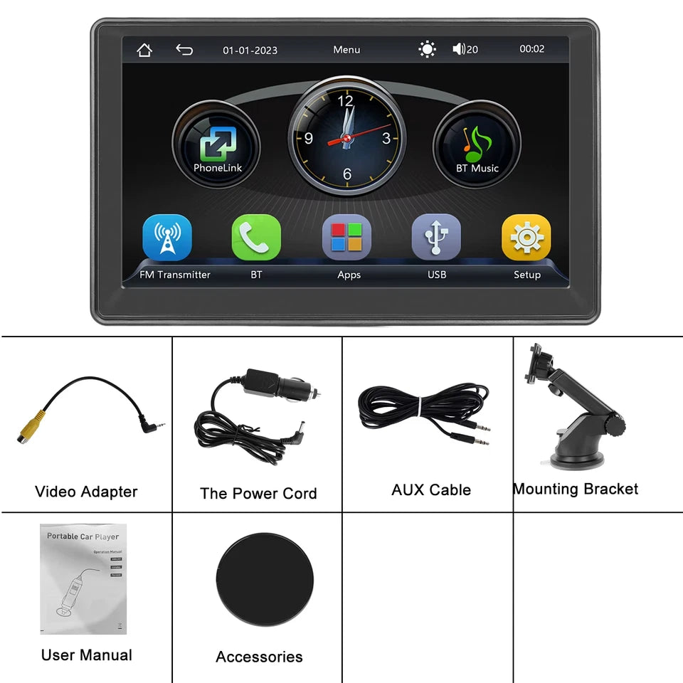 7" Wireless CarPlay MP5 Player