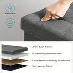 80L Foldable Storage Ottoman Bench