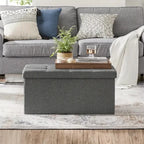 80L Foldable Storage Ottoman Bench